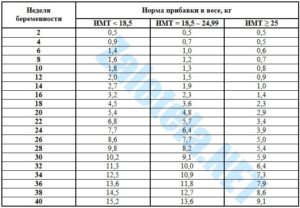 Норма веса при беременности